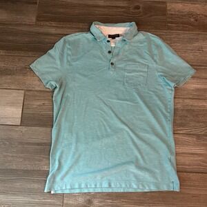 Set of Two Banana Republic Performance Polo Shirt Mens Large Turquoise and Green